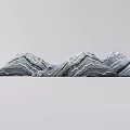 Gray White Textured Layered Stone Garden Ornament With Wavy Mountain Shaped Structure For Garden Decoration