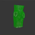 Stump Shaped Wood and Stone Decorative Piece with Natural Bark Texture and Circular Holes