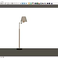 Modern Slim Floor Lamp With Golden Metal Pole And Beige Fabric Shade For Living Room