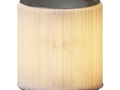 Modern Floor Lamp With Fringe Design Cylindrical Fabric Shade And Warm Illumination 3d model