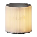 Modern Floor Lamp With Fringe Design Cylindrical Fabric Shade And Warm Illumination
