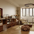 Modern Cozy Living And Dining Room Interior Design With Wooden Furniture And Fresh Decor Lighting