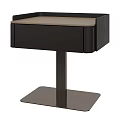 Modern Sleek Nightstand Design With Leather Top And Single Drawer Dark Wood Base