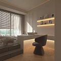 Modern Entryway Interior Design With Curved Wall Framed Artworks Wall Lighting And Wooden Pedestal