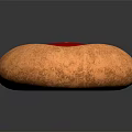 Delicious Round Cookie with Red Filling Center and Golden Crust