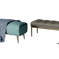 Light Luxury Sofa Stool Sofa Stool Combination 3d model