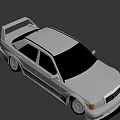 Silver Retro Modified Car With Sporty Front Design Large Alloy Wheels And Classic Sedan Style