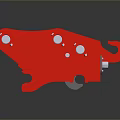 Red Industrial Equipment with White Rollers and Circular Mechanical Components Design