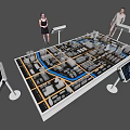 Interactive Commercial Equipment For Urban Planning Model With Digital Display Screens