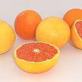 Fresh Ripe Grapefruit Whole And Sliced Citrus Fruit With Red Flesh And Yellow Peel