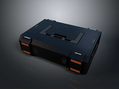 Black Modern Household Device With Orange Accents And Functional Design 3d model