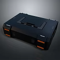 Black Modern Household Device With Orange Accents And Functional Design 3d model