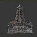 Ancient Architecture With Tall Carved Tower And Traditional Stone Roof Details