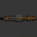 Futuristic Sci Fi Weapon With Mechanical Structure Metallic Components And Tactical Features
