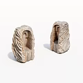Two Carved Textured Rockery Stones With Natural Patterns For Garden Decoration