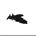 Futuristic Black Spacecraft With Large Circular Thrusters For Cosmic Exploration 3d model