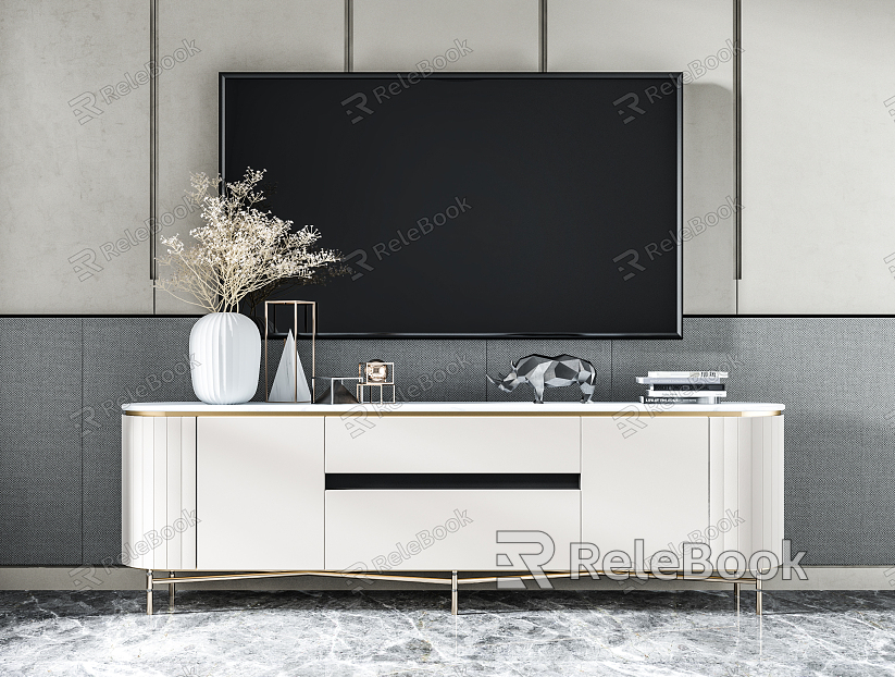 Light Luxury TV Cabinet Decorative Cabinet model