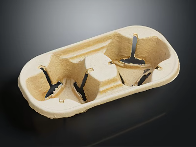 Eco Friendly Paper Egg Tray With Multiple Slots For Holding Fresh Eggs 3d model