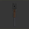 Classic Black Submachine Gun Featuring Compact Metal Build And Leather Strap Design 3d model