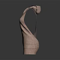 Pink Sleeveless Knitted Vest With Hollow Out Neckline And Fitted Design