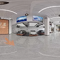 Modern Luxury Car Showroom With Sleek Sports Cars Display Posters Large Windows And Polished Floors
