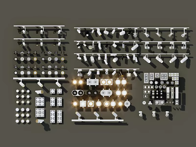 Different Styles of Downlights and Spotlights for Home Ceiling Lighting Fixtures 3d model
