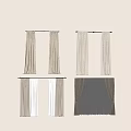 Modern Curtain Window Screen Cloth Curtain Gauze Blinds Plain Color Curtain Solid Color Curtain Roman Rod 3d model