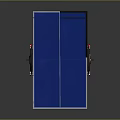 Portable Blue Top Table Tennis Table With Black Frame Net And Wheels