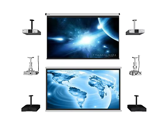 Modern Projector Curtain 3d model