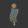 Traditional Chinese New Year Red Firecrackers Decoration With Top Fu Character