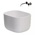 Modern White Ceramic Above Counter Wash Basin For Bathroom With Chrome Faucet