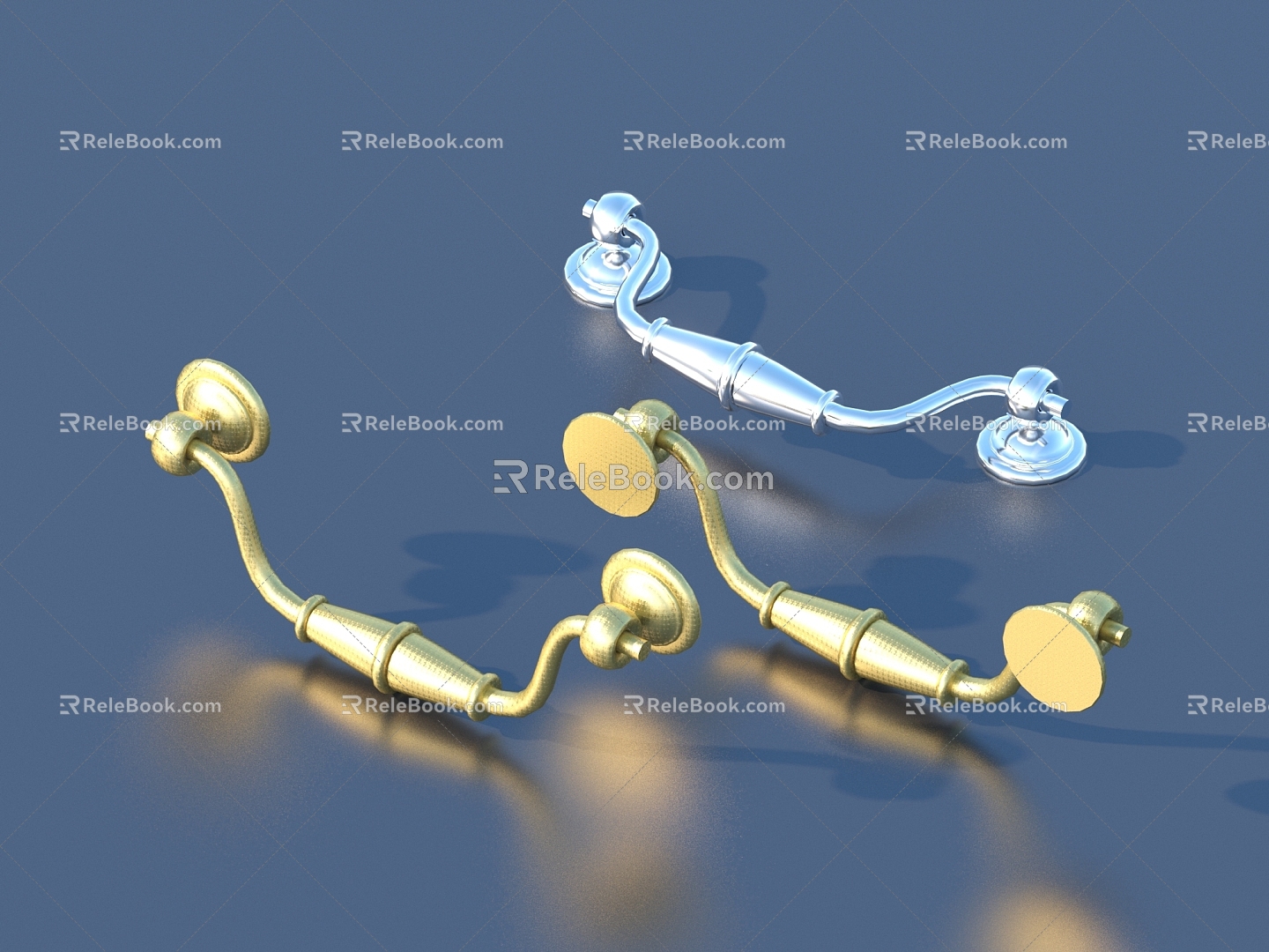 Door handle hardware 3d model