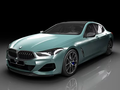 Sleek Light Blue BMW Sedan With Modern Front Grille And Alloy Wheels 3d model