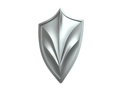 Silver Metallic Shield With Modern Streamlined Design As Defensive Weapon 3d model