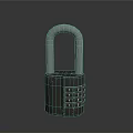 Sturdy Metal Padlock With Combination Dials And Secure U Shaped Shackle