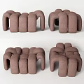 Modern Sofa Stool Bed End Stool Low Stool Shoe Stool Lazy Sofa Decorative Stool 3d model