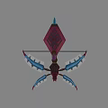 Intricate Fantasy Bow With Diamond Shaped Decoration And Blue Purple Wing Like Design