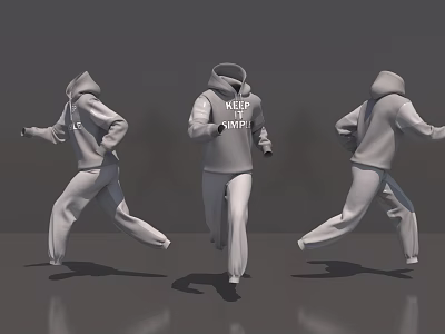 Keep Running Printed Hoodie And Sweatpants Active Running Outfit Design 3d model