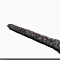 Mysterious Rock Textured Creature With Long Body Red Patterns Sharp Fangs And Red Eyes