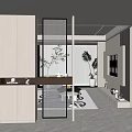Modern porch porch partition 3d model