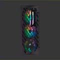 Gaming PC Case With RGB Lighting Transparent Side Panel And Internal Components