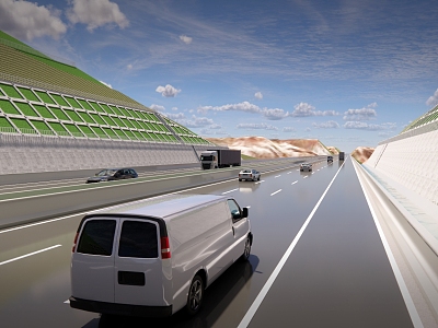 Big Scene of T-beam Bridge of Rigid Frame Bridge of Mountain Highway 3d model