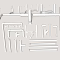 Modern pipe drainage pipe sewer pipe parts pipe fittings pipe combination 3d model