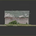 Old Wooden House With Green Roof Peeling Sections And Wooden Walls Near Green Vegetation