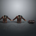 Two Brown Leather Jackets With Green Lining And Shoulder Details Plus Small Bag