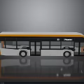 Orange And White Megabus With Large Windows And Double Doors Design