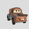 Animated Rustic Brown Truck Character With Big Eyes And Friendly Smile