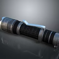 Sturdy Metallic Flashlight Featuring Black Textured Grip Silver Clip And Cylindrical Body