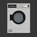 Modern White Washing Machine Electronic Appliance With Round Door And Control Panel Features 3d model