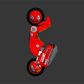 Red Motorcycle With Stylish Design And Black Wheels On Dark Background